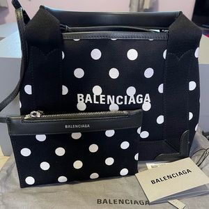 Balenciaga Polkadot Crossbody Bag w/Pouch